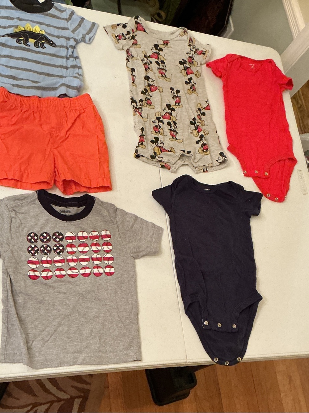 Mixed Baby Bodysuits & Tee Set - Red, Navy, Gray, Orange, Patterned HUGE LOT 6